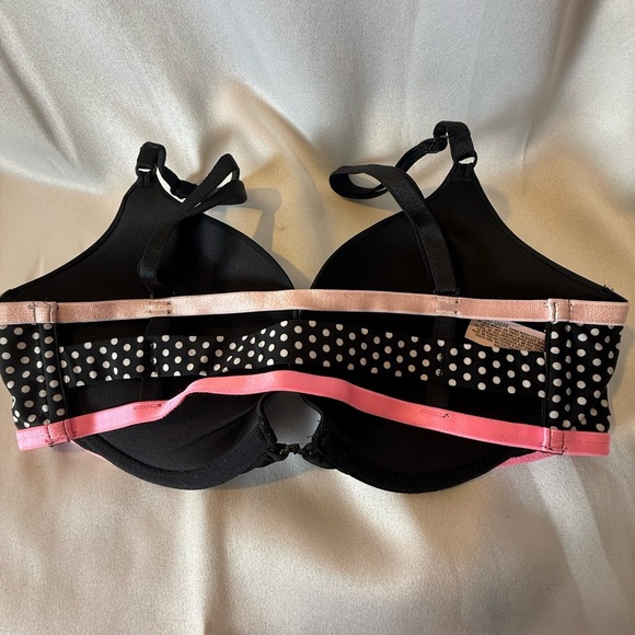 Black and Pink Polka Dot Women's Bra - Picture 8 of 10